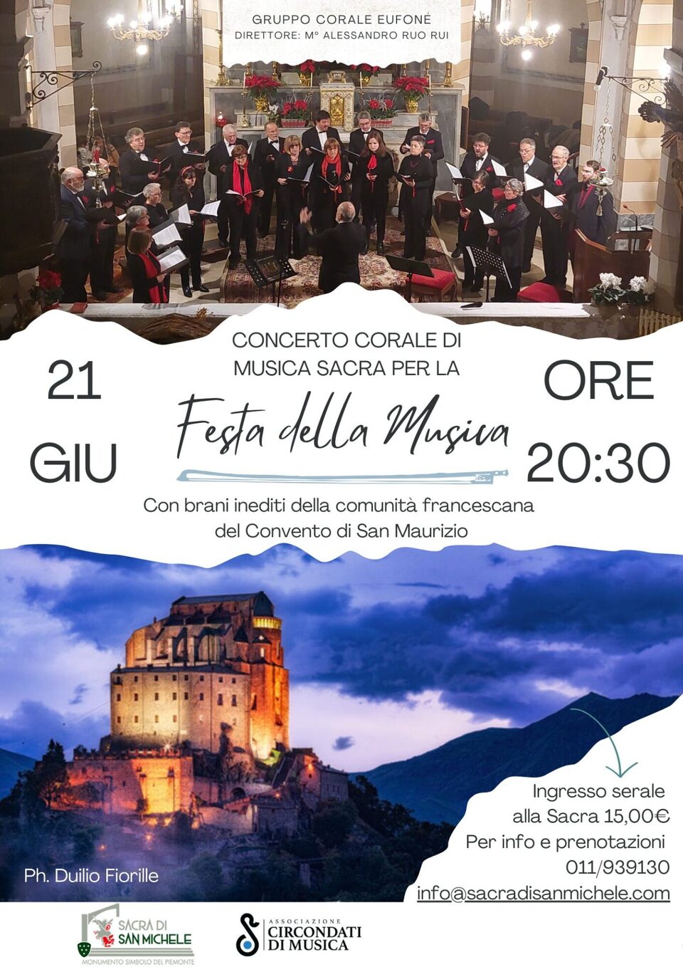 Locandina del concerto di Musica Sacra alla Sacra di San Michele